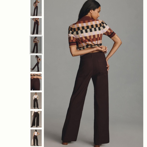 Maeve Chocolate Wide-Leg Pants - Picture 4 of 6